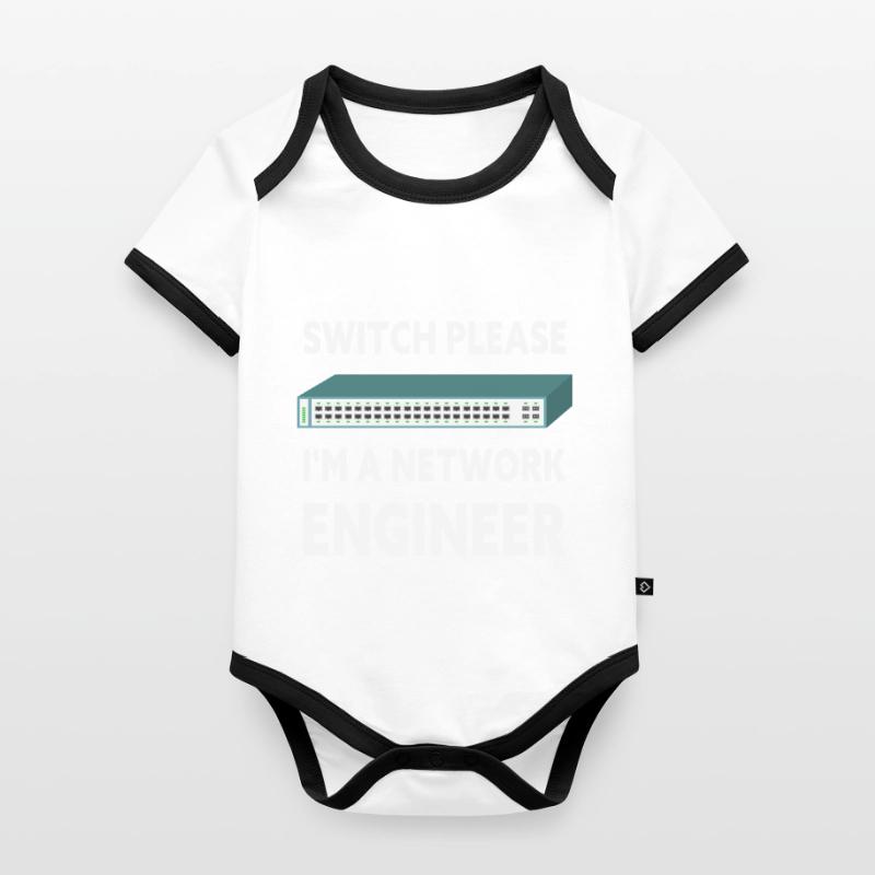 Switch Please I'm A Network Engineer IT Tech Organic Baby Contrasting Bodysuit