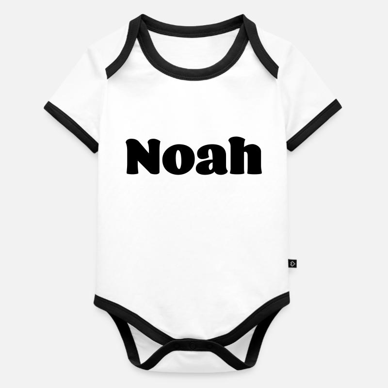 First name Noah Gift - Organic Baby Contrasting Bodysuit - white/black
