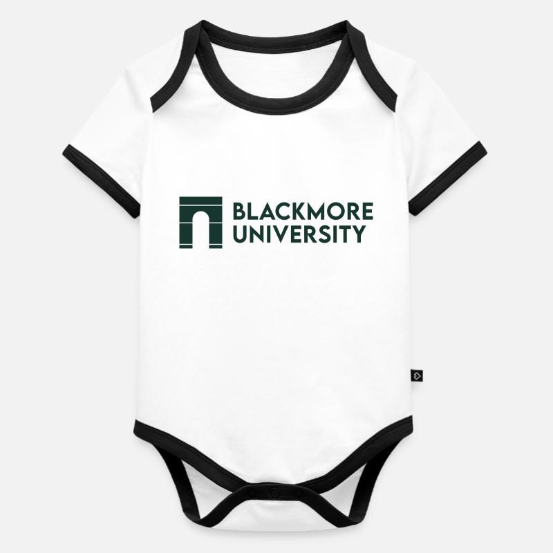 Sweat à capuche de l’Université Blackmore - Body Bébé bio contrasté manches courtes - blanc/noir