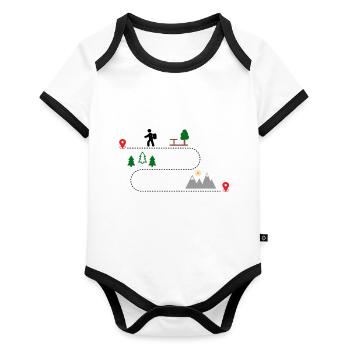 hike - Organic Baby Contrasting Bodysuit - white/black  - Front