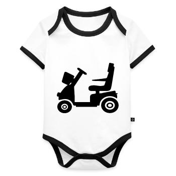 Electric vehicle for seniors - Organic Baby Contrasting Bodysuit - white/black  - Front