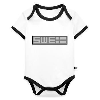 Swedish tactical - Organic Baby Contrasting Bodysuit - white/black  - Front