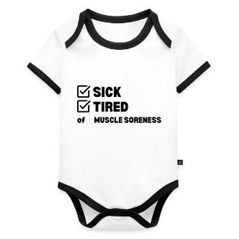 Sick and Tired - Baby Bio-Kurzarm-Kontrastbody - Weiß/Schwarz  - Vorne