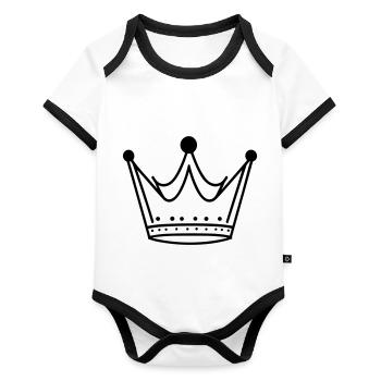 diadem - Organic Baby Contrasting Bodysuit - white/black  - Front