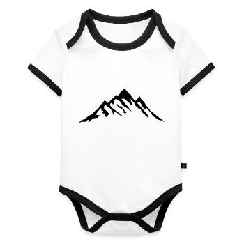 Montagne - Body Bébé bio contrasté manches courtes - blanc/noir  - Devant