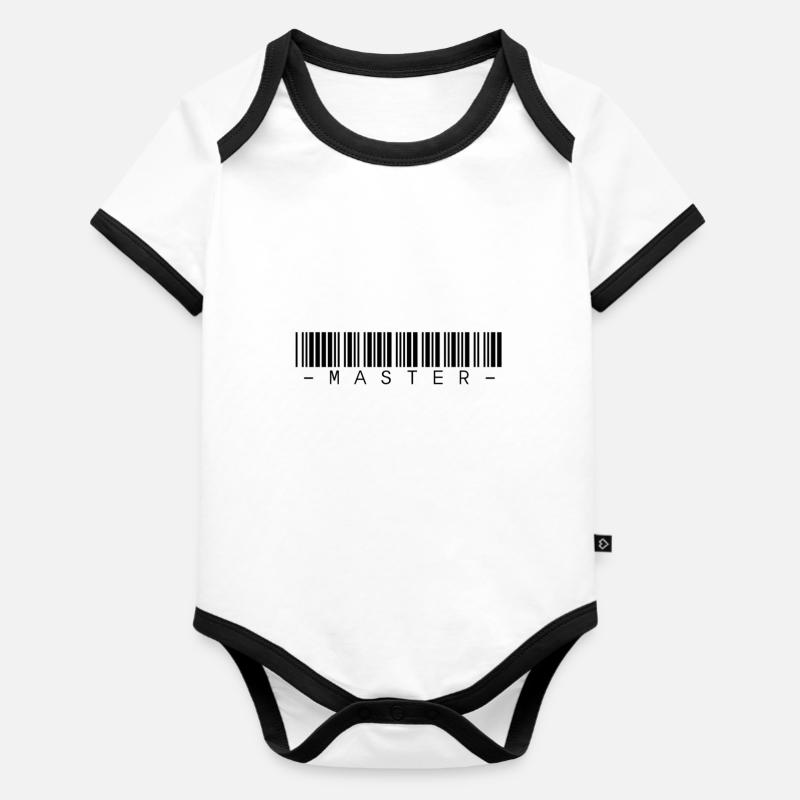 maître - Body Bébé bio contrasté manches courtes - blanc/noir