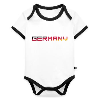Équipe Allemagne Allemagne Couleurs Noir Rouge Or G - Body Bébé bio contrasté manches courtes - blanc/noir  - Devant