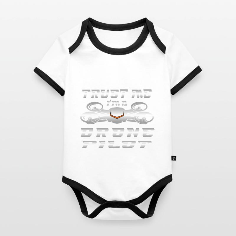 Drone Drones Drone Flight Drone Pilot Organic Baby Contrasting Bodysuit