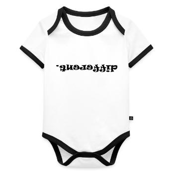 be different - Organic Baby Contrasting Bodysuit - white/black  - Front