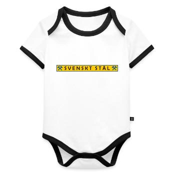 Swedish steel - Organic Baby Contrasting Bodysuit - white/black  - Front