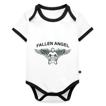 fallen angel - Organic Baby Contrasting Bodysuit - white/black  - Front