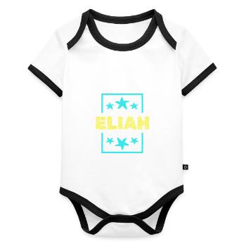 Elijah as Elijah - Organic Baby Contrasting Bodysuit - white/black  - Front