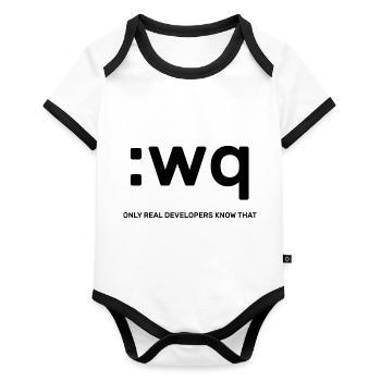 Vim Developers - Organic Baby Contrasting Bodysuit - white/black  - Front