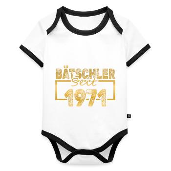Single 1971 - Organic Baby Contrasting Bodysuit - white/black  - Front