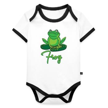 tree frog - Organic Baby Contrasting Bodysuit - white/black  - Front