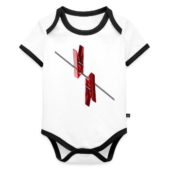 Points of view - Organic Baby Contrasting Bodysuit - white/black  - Front
