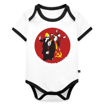 Fun tee communist - Organic Baby Contrasting Bodysuit - white/black  - Front