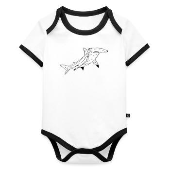 Hammerhead - Organic Baby Contrasting Bodysuit - white/black  - Front