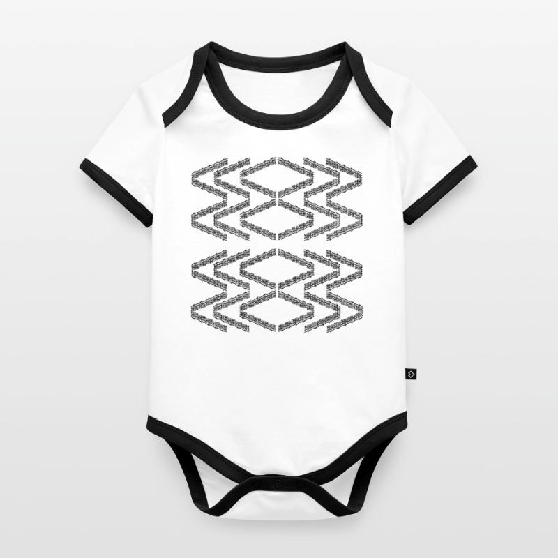 Zigzag pattern Organic Baby Contrasting Bodysuit