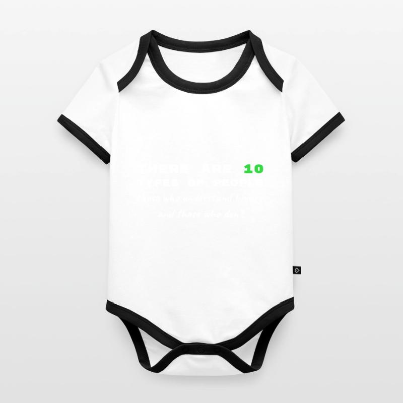 Binär Code lustige Sprüche Computer Computerarbeit Baby Bio-Kurzarm-Kontrastbody