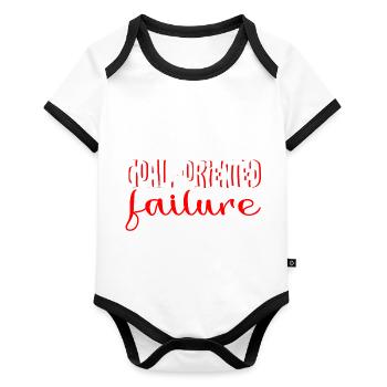 Goal Oriented Failure 4 - Organic Baby Contrasting Bodysuit - white/black  - Front