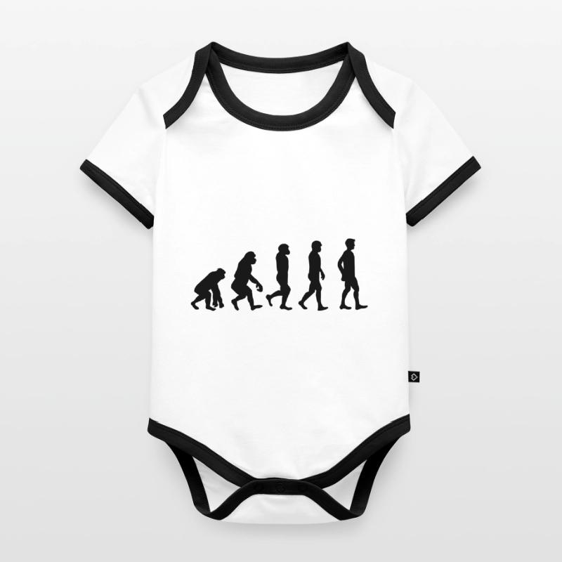 Evolution | Darwinisme | Théorie de l'évolution | Singe Body Bébé bio contrasté manches courtes
