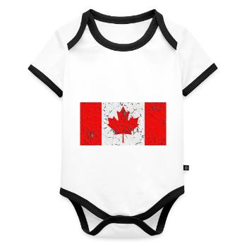Canada - Body Bébé bio contrasté manches courtes - blanc/noir  - Devant