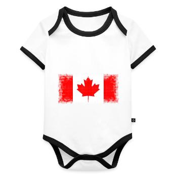 Canada - Body Bébé bio contrasté manches courtes - blanc/noir  - Devant
