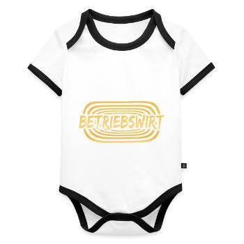 Business economist as work - Organic Baby Contrasting Bodysuit - white/black  - Front