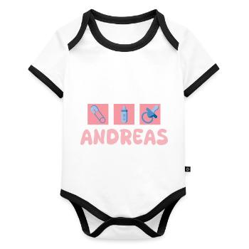 Pacifier Andreas - Organic Baby Contrasting Bodysuit - white/black  - Front
