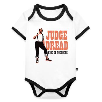 JudegeDread king of rudeness - Organic Baby Contrasting Bodysuit - white/black  - Front