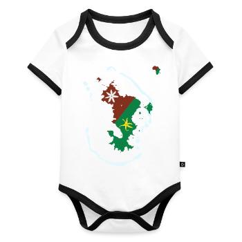 Maore (Mayotte) island of Africa - Organic Baby Contrasting Bodysuit - white/black  - Front