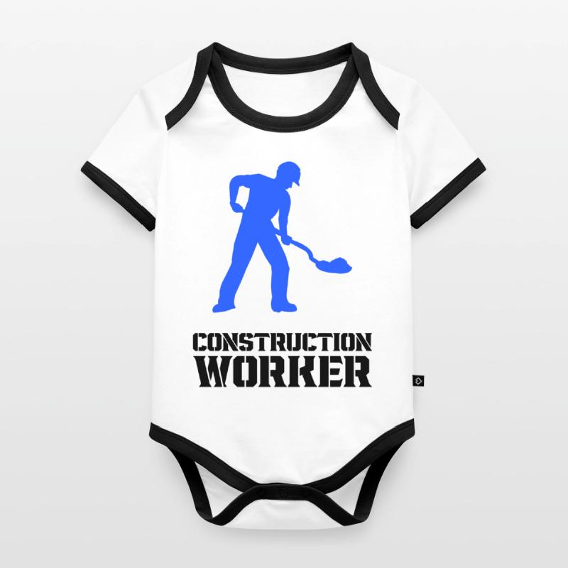 Construction Worker Construction Site Worker Organic Baby Contrasting Bodysuit