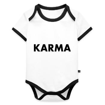 Karma - Organic Baby Contrasting Bodysuit - white/black  - Front