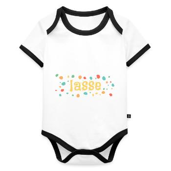 Leave blobs - Organic Baby Contrasting Bodysuit - white/black  - Front