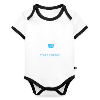When everyone buys... - Organic Baby Contrasting Bodysuit - white/black  - Front