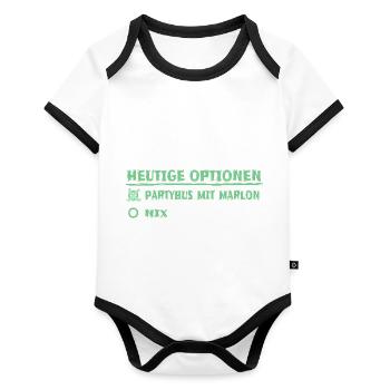 Vorname marlon - Baby Bio-Kurzarm-Kontrastbody - Weiß/Schwarz  - Vorne