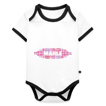 Mère pour Marle Mutti Mama - Body Bébé bio contrasté manches courtes - blanc/noir  - Devant