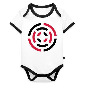 circle sign - Organic Baby Contrasting Bodysuit - white/black  - Front