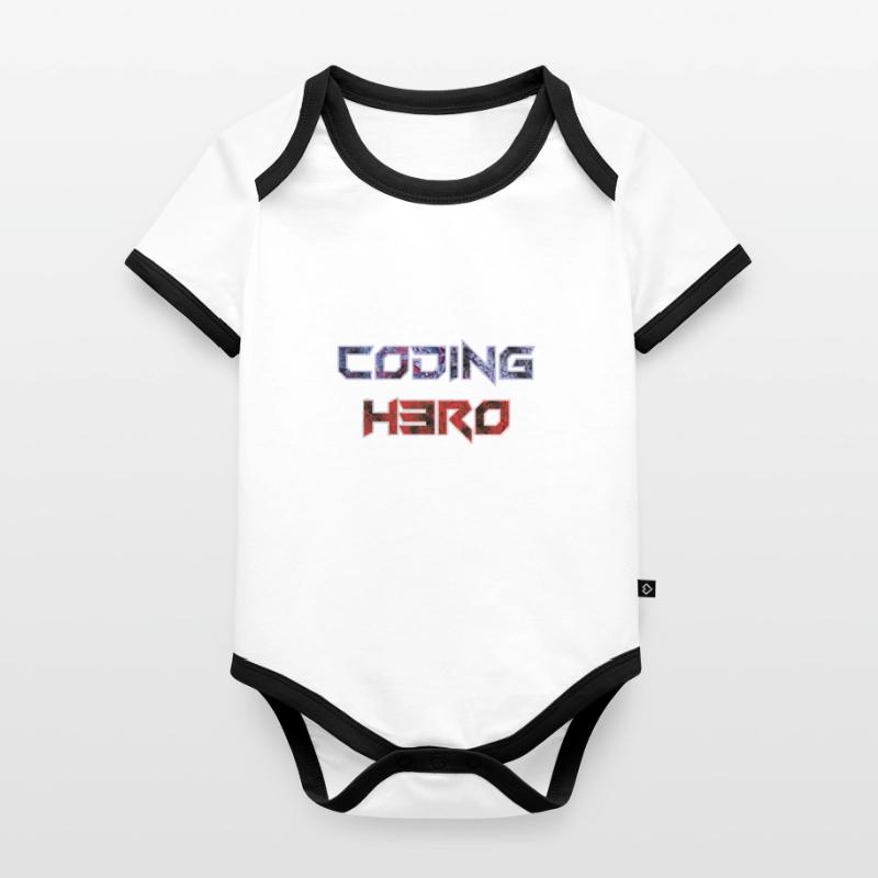 Coding Hero - héros de la programmation Body Bébé bio contrasté manches courtes
