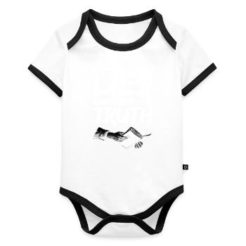 Christian clothes answer the devil bible - Organic Baby Contrasting Bodysuit - white/black  - Front