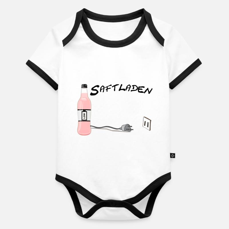 Saftladen - Body Bébé bio contrasté manches courtes - blanc/noir 
