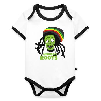 Reggae zombie - Organic Baby Contrasting Bodysuit - white/black  - Front