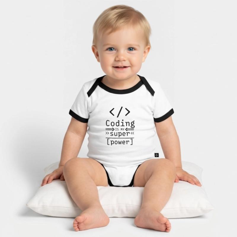 Coding Informatik Software Programmierer Coder Baby Bio-Kurzarm-Kontrastbody