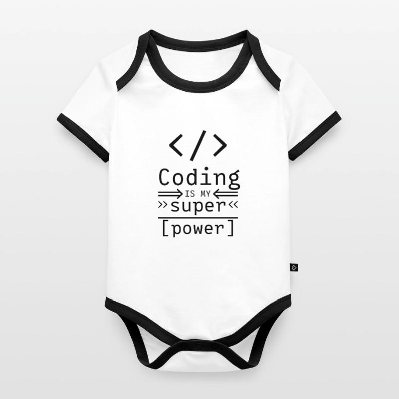 Coding Informatik Software Programmierer Coder Baby Bio-Kurzarm-Kontrastbody