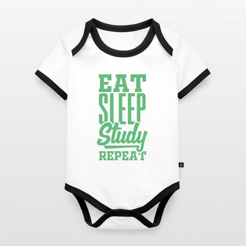 Study Study Studying Studying Organic Baby Contrasting Bodysuit