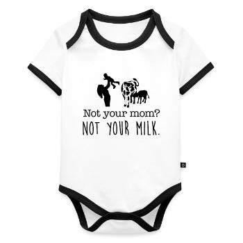Pas ta mère, pas ton lait. - Body Bébé bio contrasté manches courtes - blanc/noir  - Devant