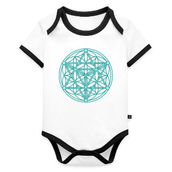 Same des Lebens & Tetrahedron - Baby Bio-Kurzarm-Kontrastbody - Weiß/Schwarz  - Vorne