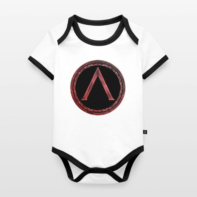 Sparta Lambda symbol Celtic fire red Organic Baby Contrasting Bodysuit
