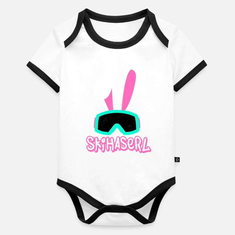 Skihaserl - Organic Baby Contrasting Bodysuit - white/black 